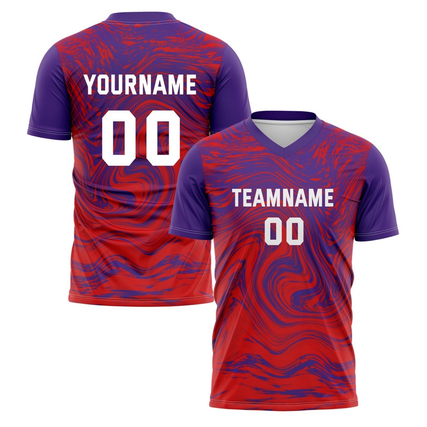 Custom Red & Purple Marble Soccer Jersey for Teams & Individuals | Vosoli