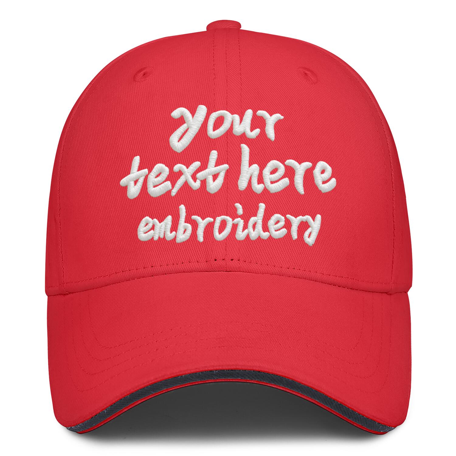 Vosoli Red Contrast Brim Unisex Baseball Caps - Team Custom Embroider or Print Personalized Hat