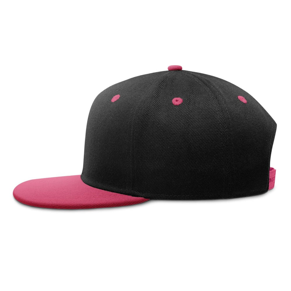 Vosoli Black Rose Red Flat Brim Cap - Custom Embroidered Personalized Hat