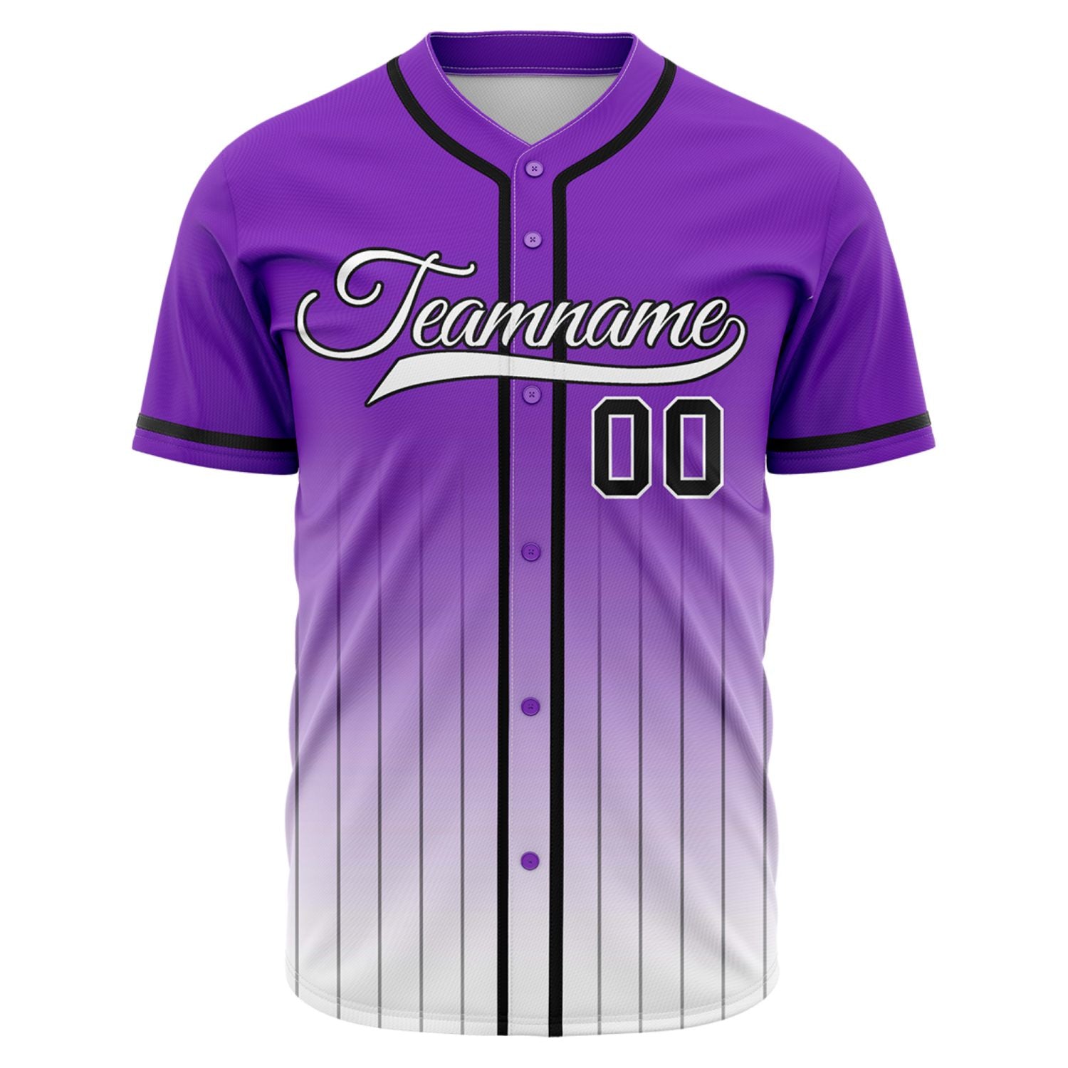 VOSOLI Custom Royal Purple & White Gradient Pinstripe Baseball Jersey