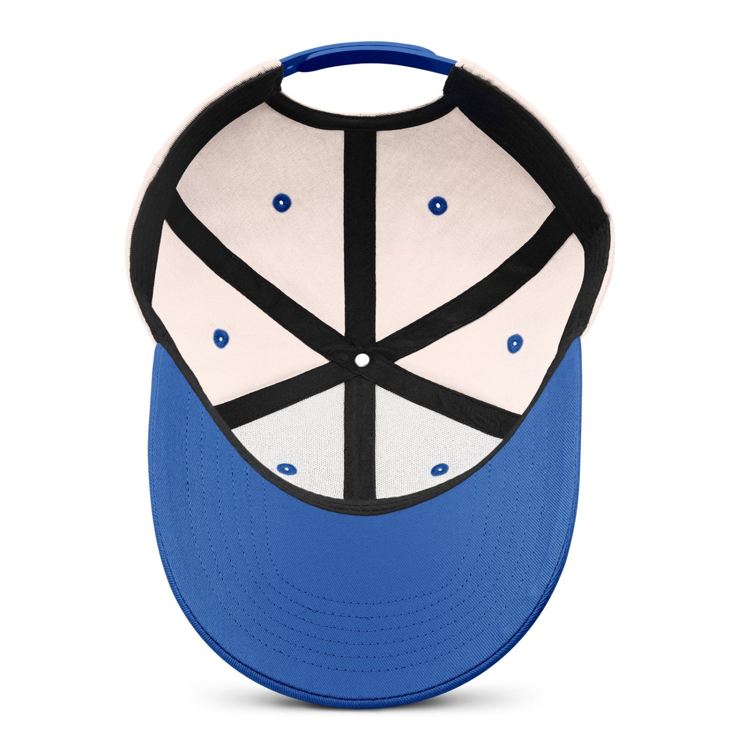 Vosoli Sand & Blue Color-Block Deep Bill Baseball Cap - Unisex Custom 3D Embroidery or Print Hat