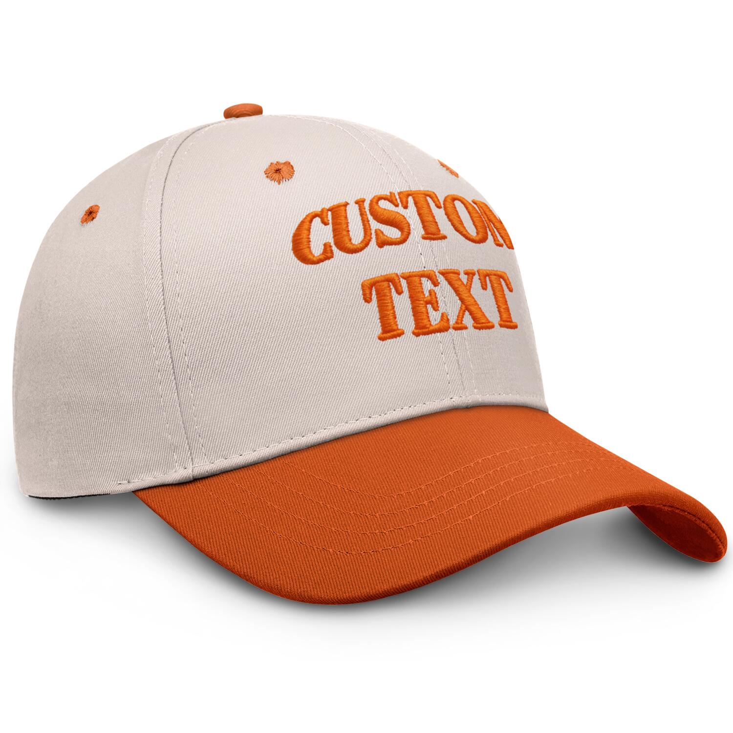 Vosoli Sand Orange Two-Tone Baseball Cap - Unisex Custom 3D Embroidery or Print