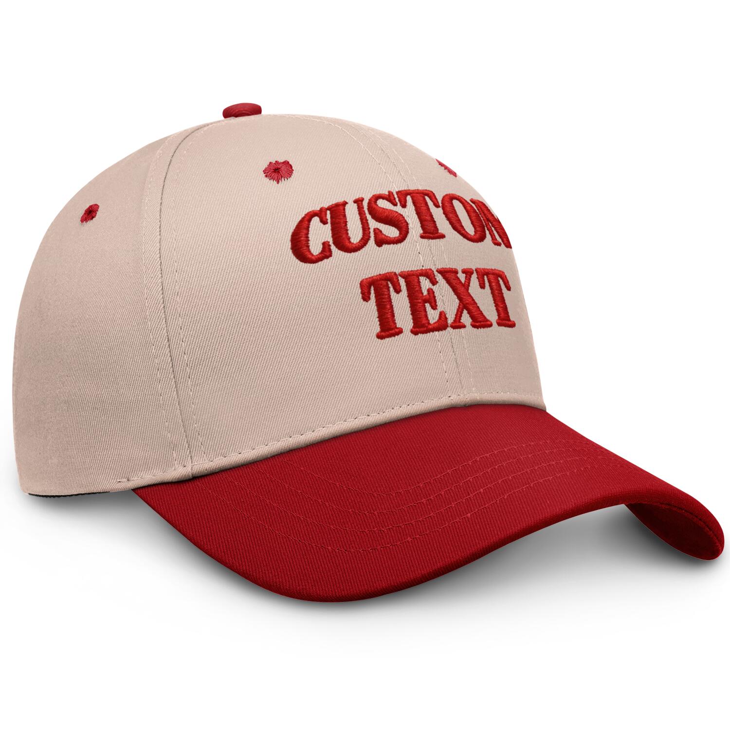 Vosoli Sand Red Two-Tone Baseball Cap - Unisex Custom 3D Embroidery or Print
