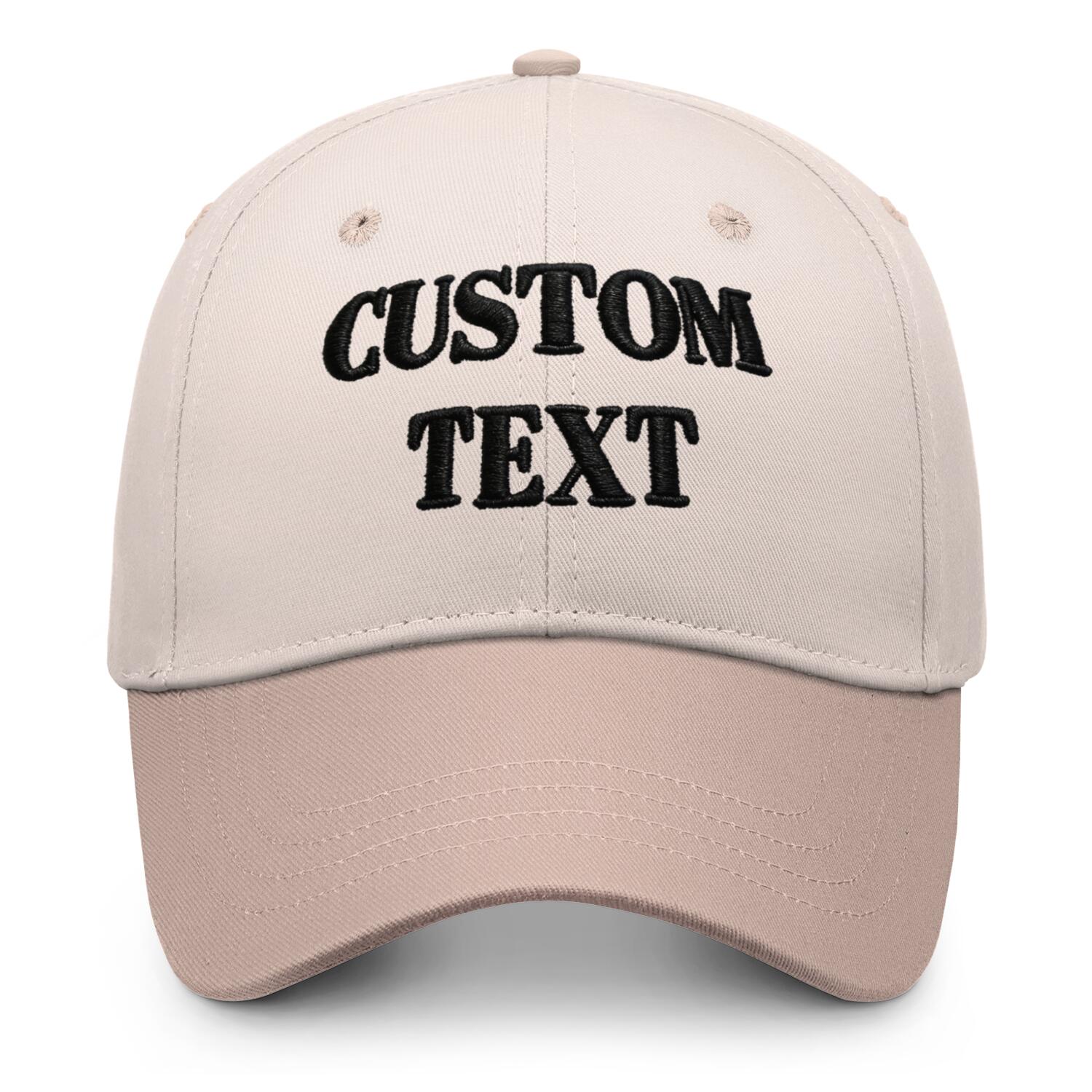Vosoli Sand Tone Two-Tone Baseball Cap - Unisex Custom 3D Embroidery or Print