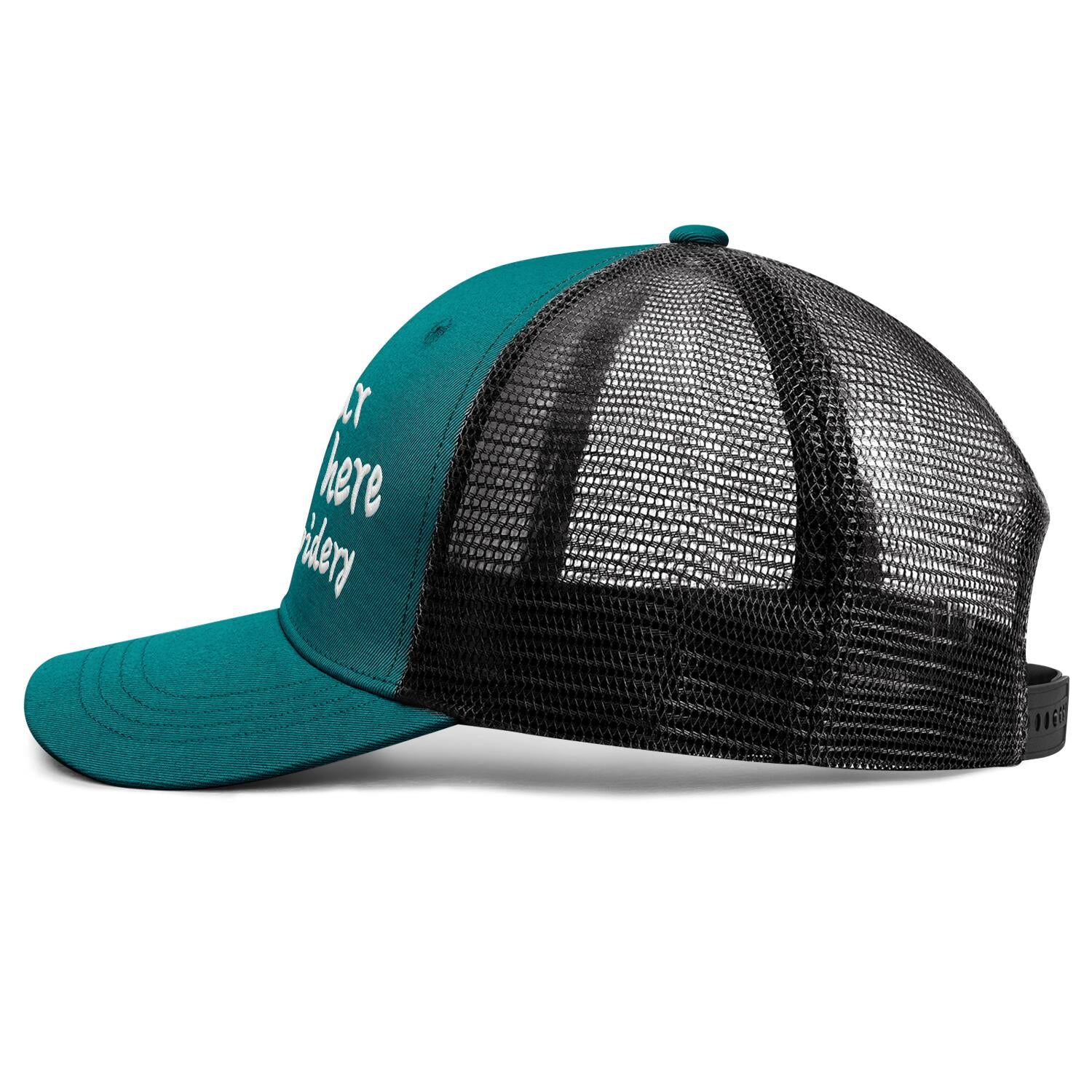 Vosoli Teal & Black Mesh-Back Baseball Cap - Unisex Custom 3D Embroidery or Print Hat