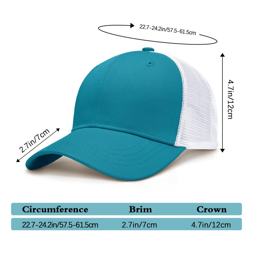 Vosoli Teal White Mesh Trucker Cap - Custom Embroidered Personalized Hat
