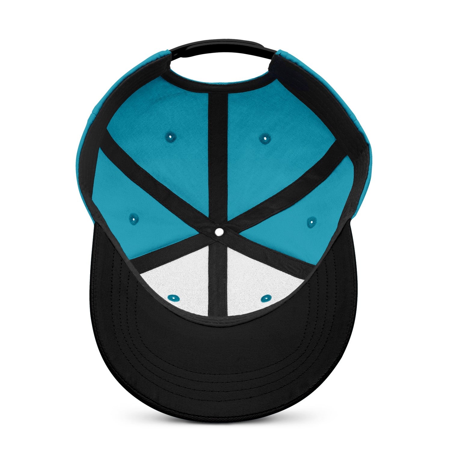 Vosoli Turquoise Black Two-Tone Baseball Cap - Unisex Custom 3D Embroidery or Print