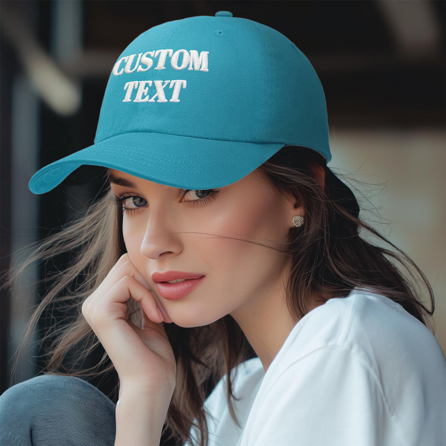 Vosoli Turquoise Unisex Baseball Cap - Personal & Team Custom 3D Embroidery or Print Hat