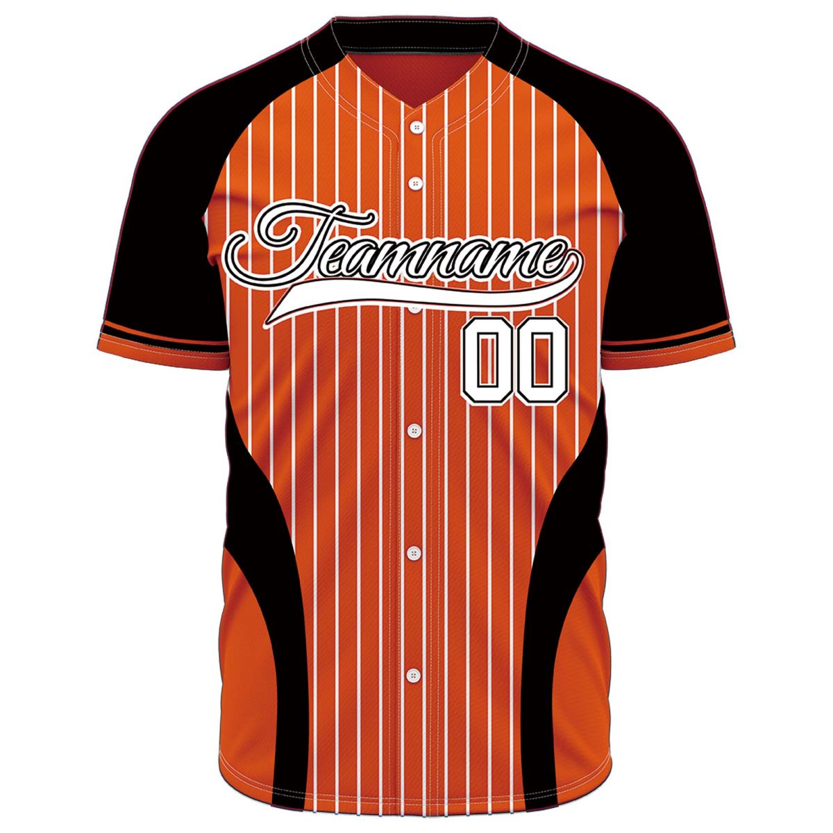 VOSOLI Custom Orange & Black Pinstripe Baseball Jersey - Sublimated Sportswear