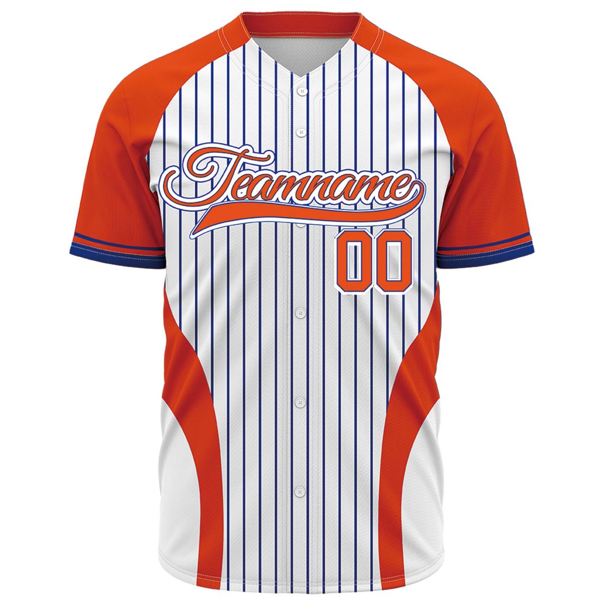 VOSOLI Custom Orange & White Pinstripe Baseball Jersey - Sublimated Summer Uniform