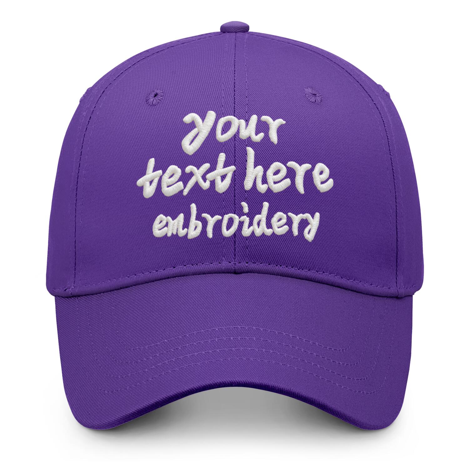 Vosoli Violet Solid Baseball Cap - Unisex Custom 3D Embroidery or Print