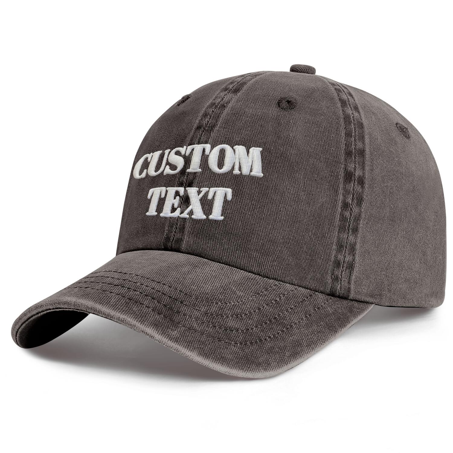 Vosoli Washed Denim Unisex Baseball Cap - Team Custom 3D Embroidery or Print Personalized Hat