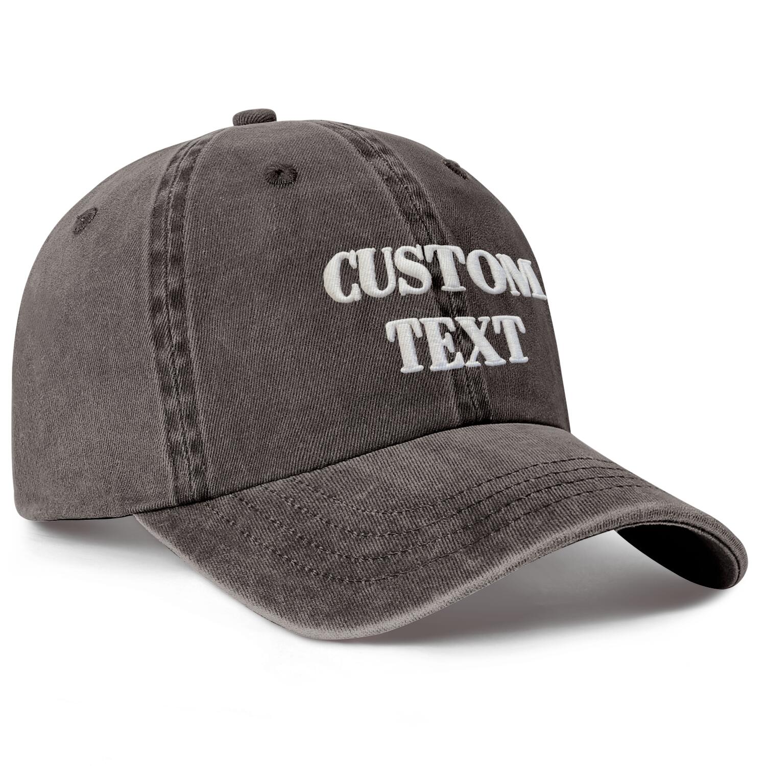 Vosoli Washed Denim Unisex Baseball Cap - Team Custom 3D Embroidery or Print Personalized Hat