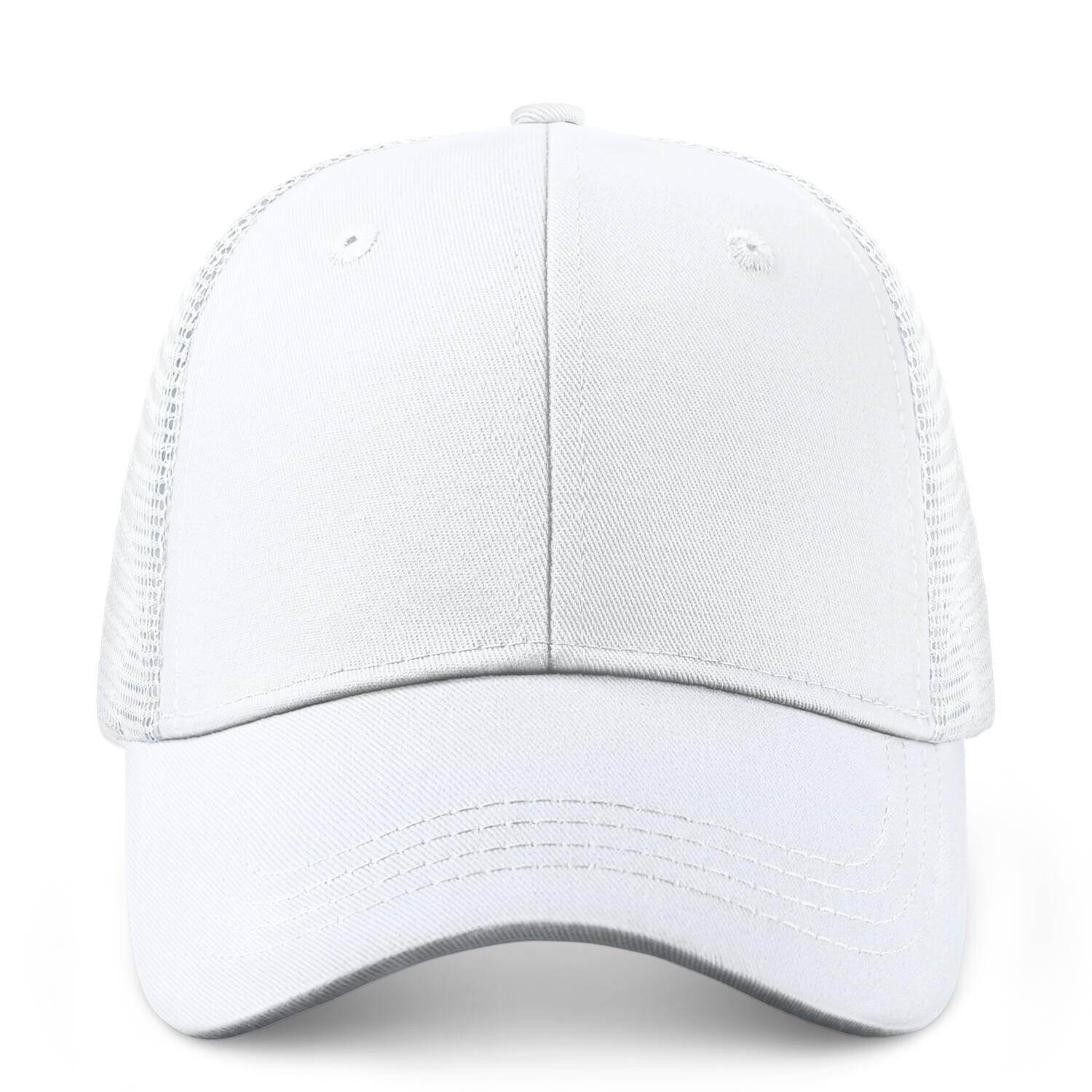 Vosoli White Mesh-Back Trucker Cap - Unisex Personal & Team Custom 3D Embroidery or Print Hat