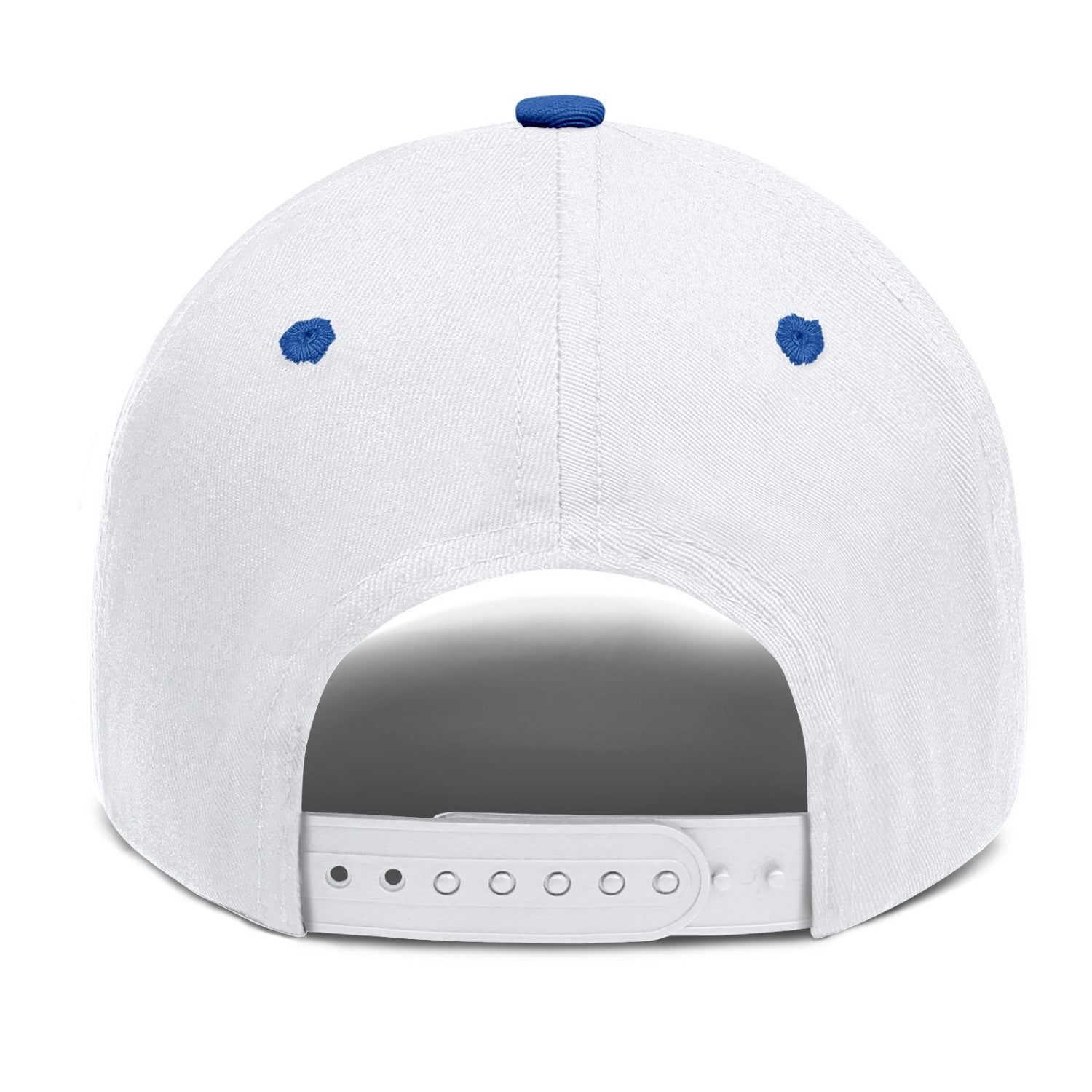 Vosoli White Blue Two-Tone Baseball Cap - Unisex Custom 3D Embroidery or Print