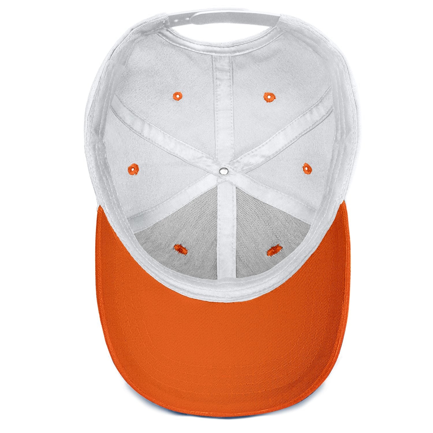 Vosoli White & Orange Two-Tone Unisex Baseball Cap - Personal & Team Custom 3D Embroidery or Print Hat