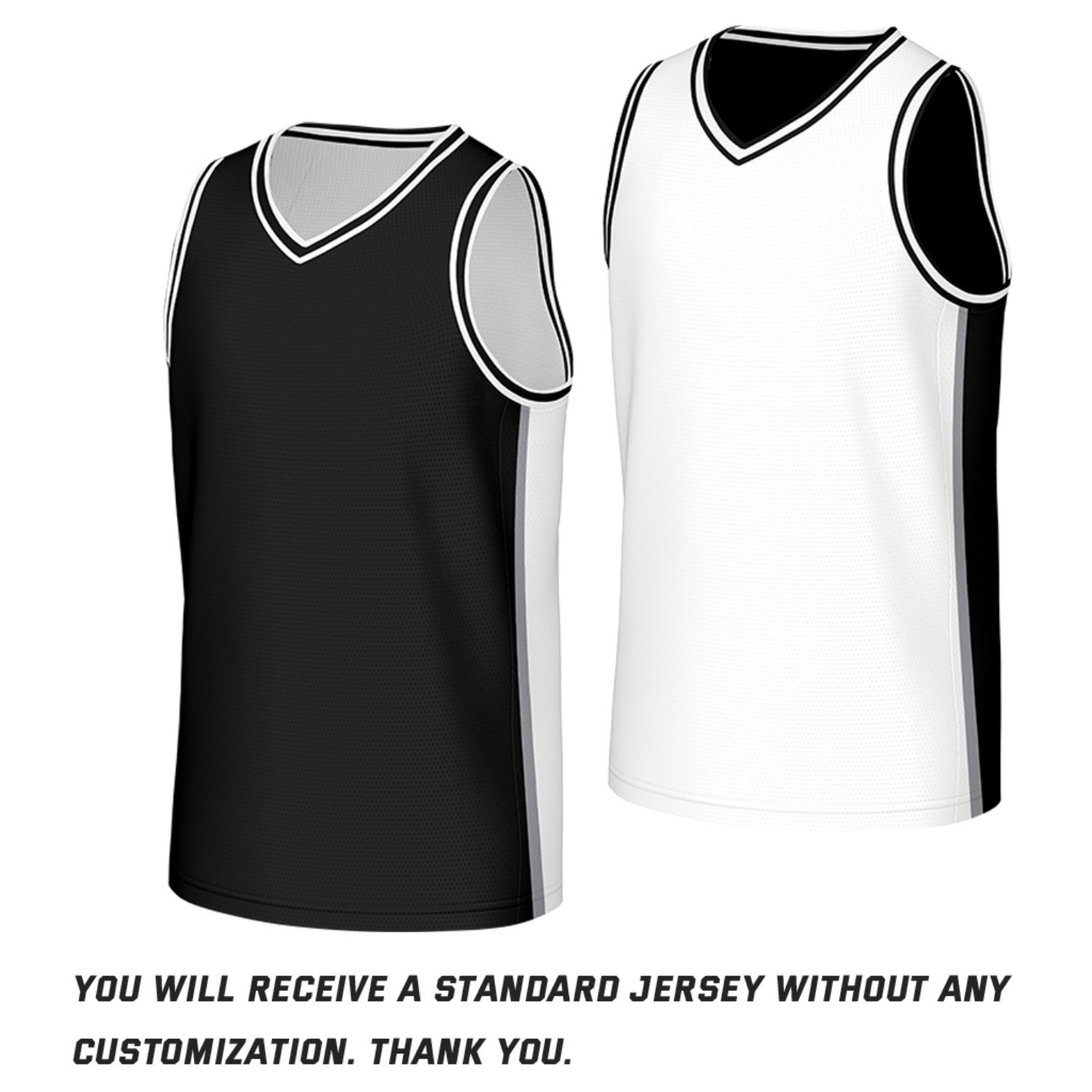 Custom Black & White Double Sided Basketball Jersey | Personalized Team Jerseys with Name Number Logo