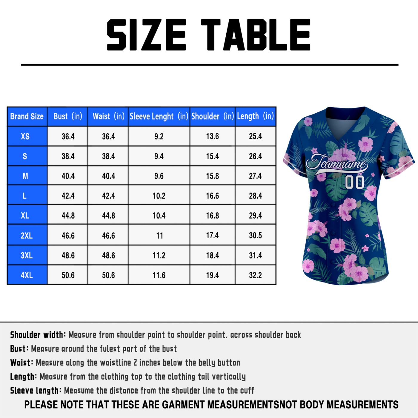 Women's Custom Navy Blue Hawaiian Hibiscus Floral Baseball Jersey - Personalized Team Uniform with Name & Number