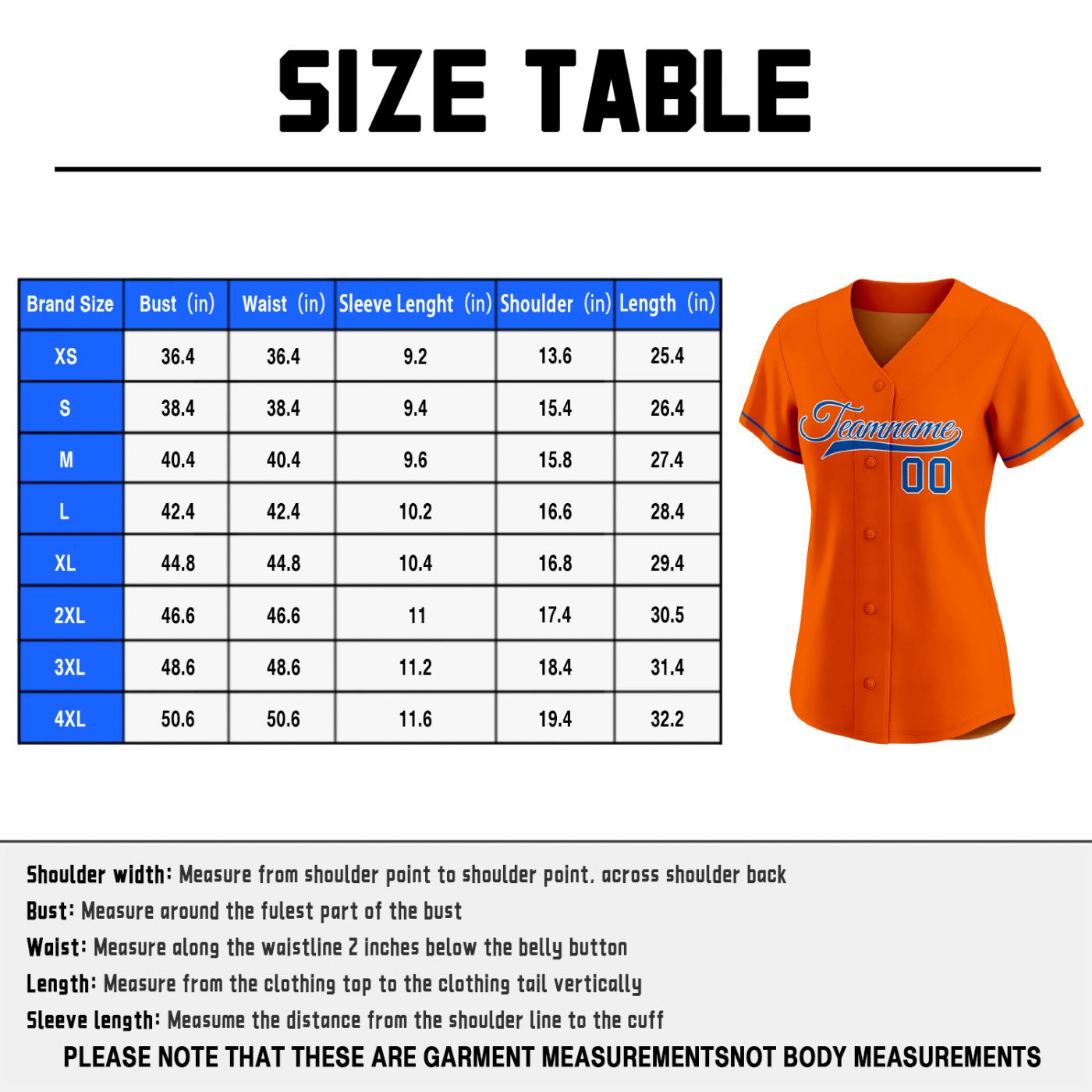 Women's Custom Orange Baseball Jersey - Personalized Team Shirt