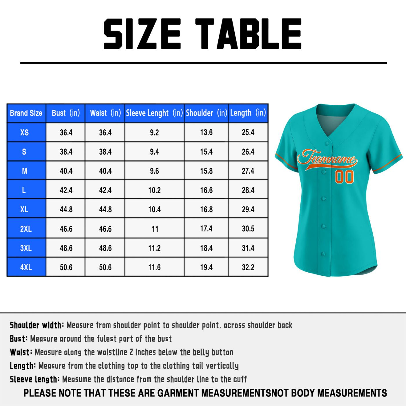 Women's Custom Teal Baseball Jersey - Personalized Team Softball Shirt