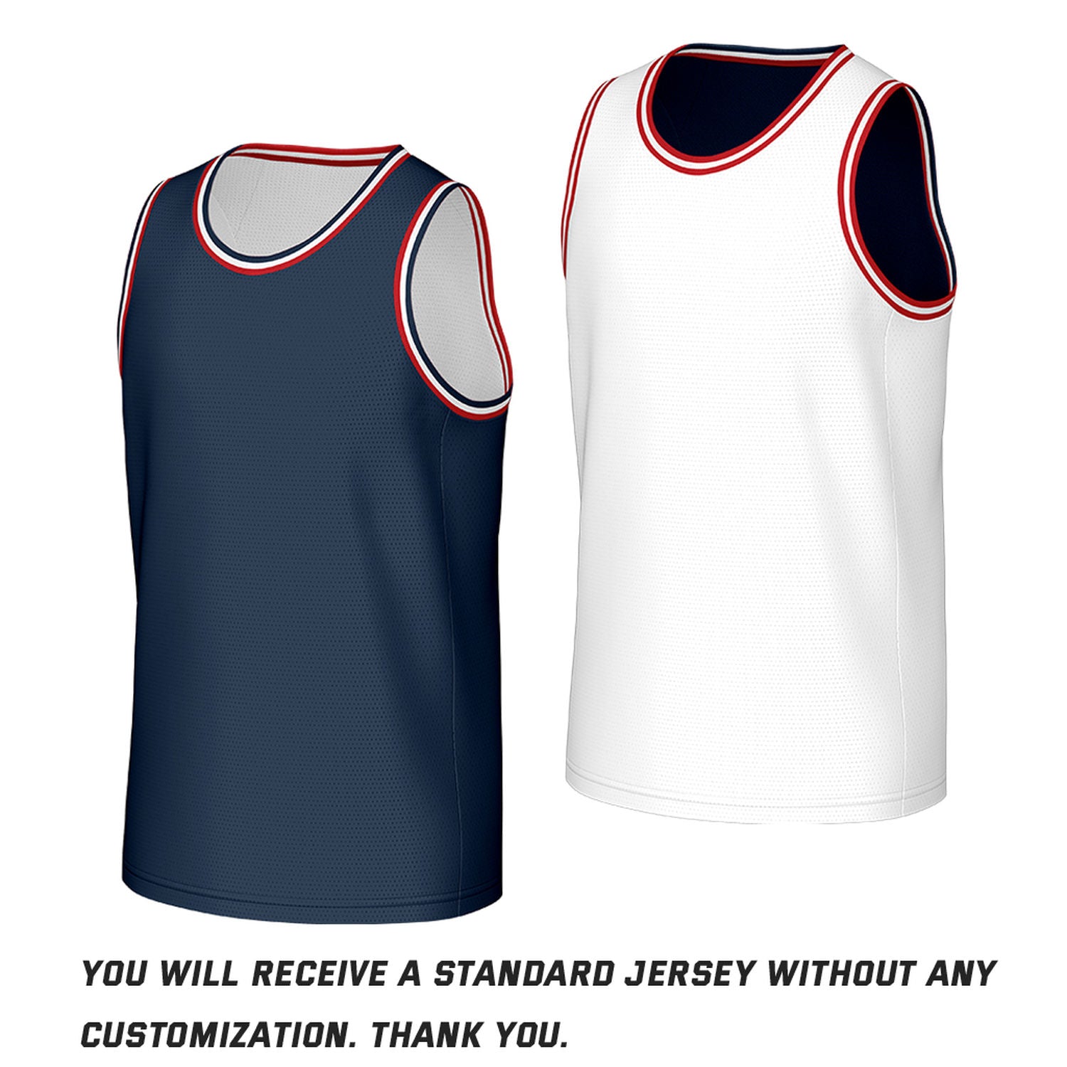Custom Classic Double Trim Reversible Basketball Jersey Navy & White Mesh Team Uniform for Adult Youth