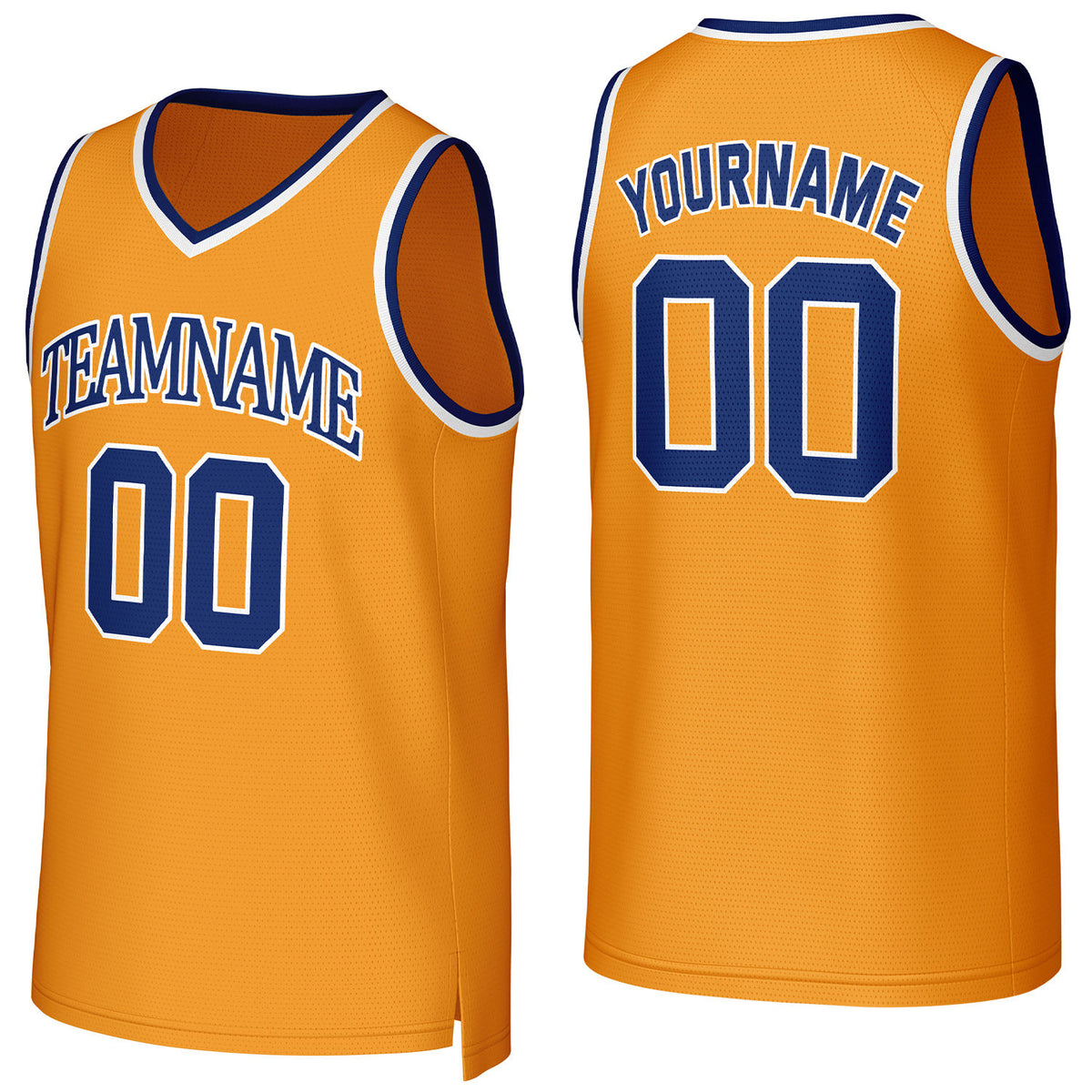 Custom orange-navy blue mesh basketball jersey with logo, personalized name &amp; number, team uniform for men women youth game practice - Vosoli