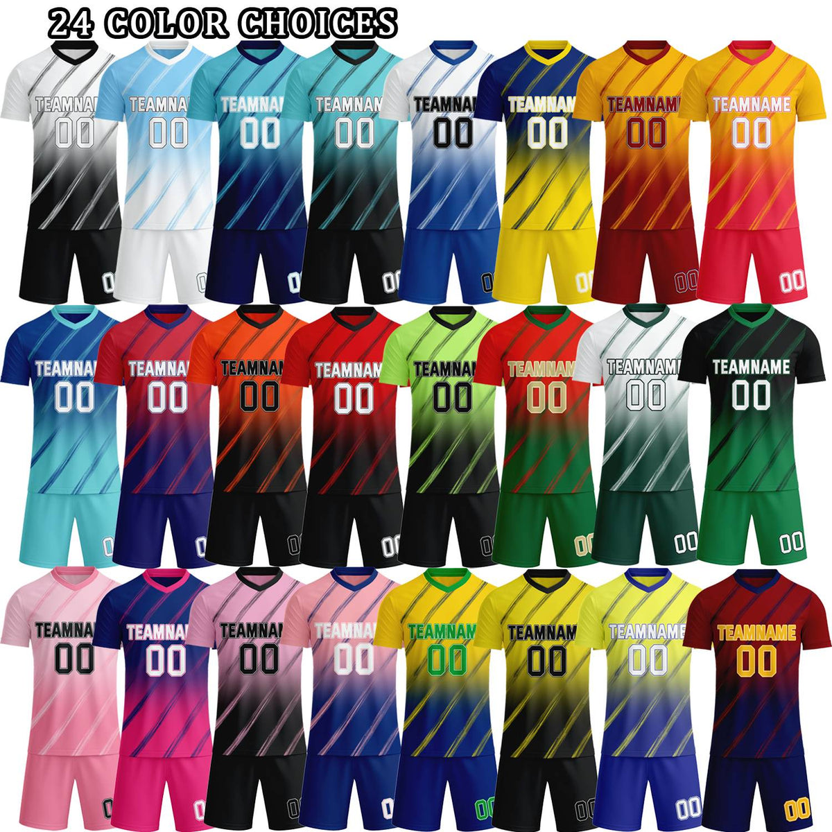 Custom White & Forest Green Gradient Soccer Jersey Set | Personalized Team Uniform | Vosoli