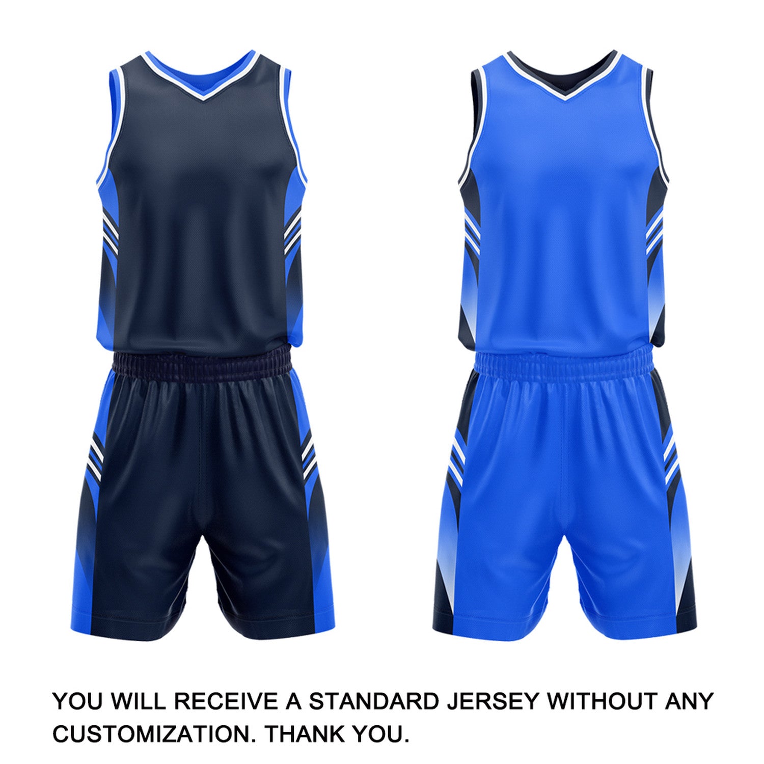 Custom Navy & Royal Blue Reversible Basketball Uniform Set | Personalized Team Jersey Kit