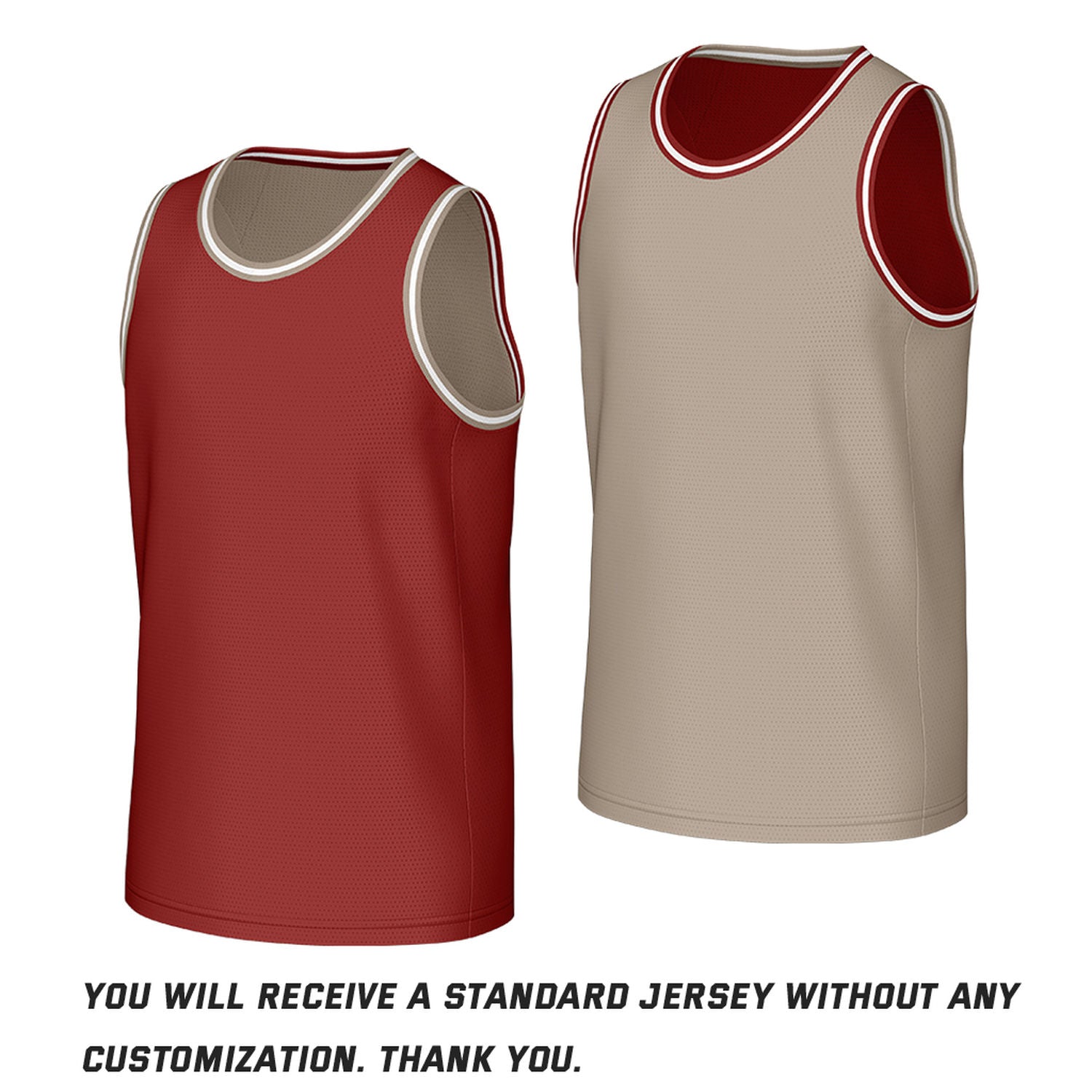 Custom Classic Double Trim Reversible Basketball Jersey Burgundy & Tan Mesh Team Uniform for Adult Youth