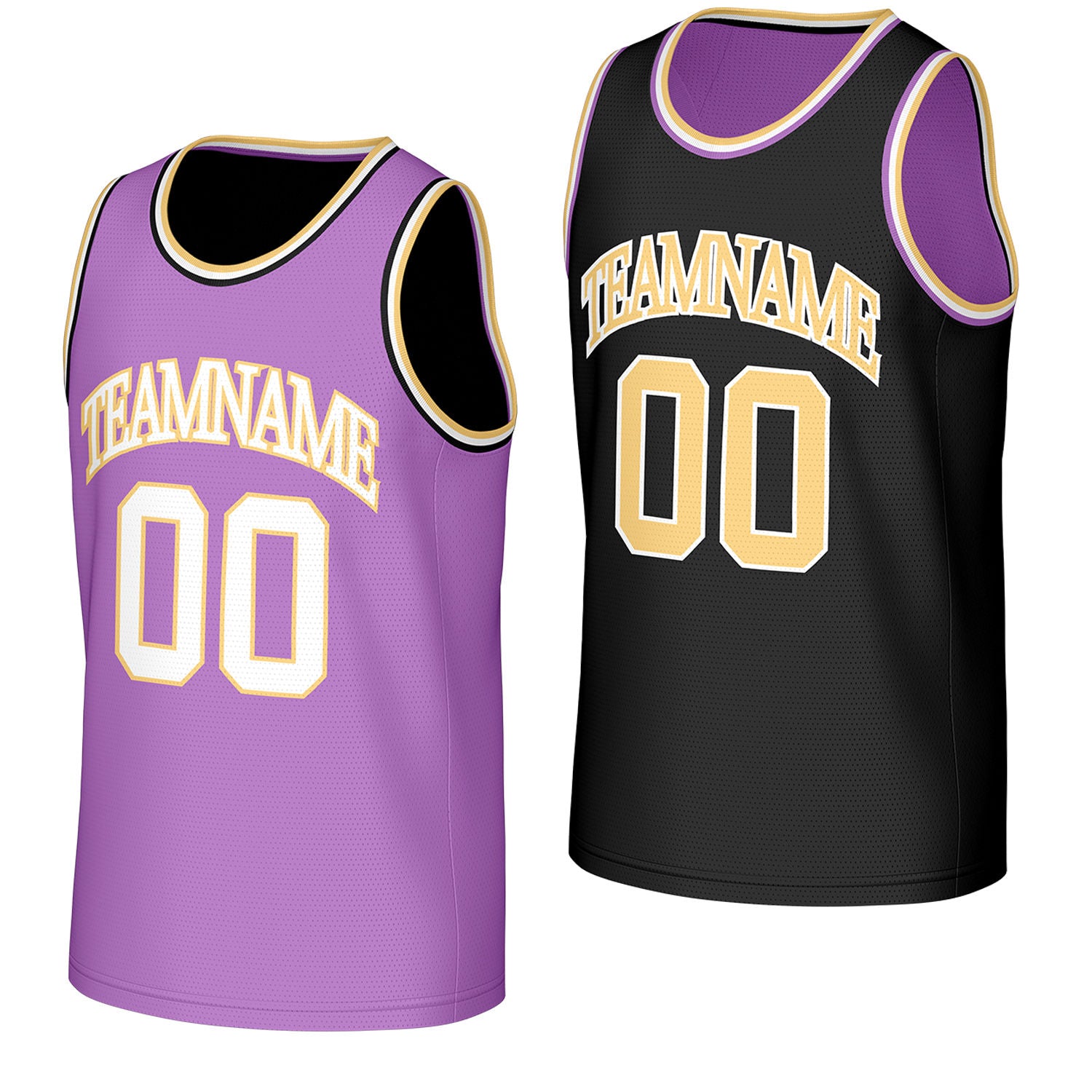 adult rec basketball jerseys purple black reversible by Vosoli, personalized team name, number & logo, breathable mesh dual sided basketball jersey for adult rec team games