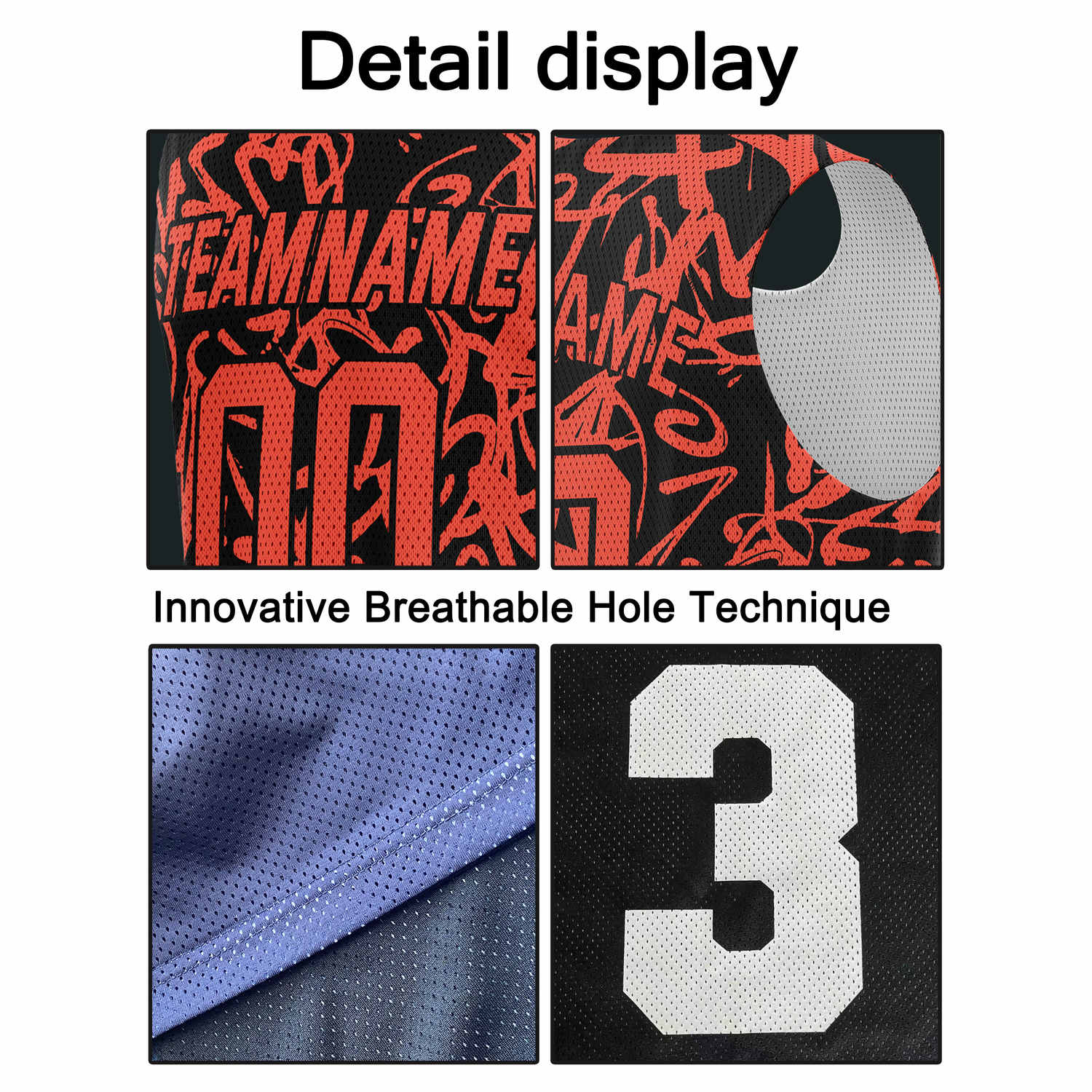 Custom Black & Red Graffiti Basketball Jersey - Personalized Team Name, Number & LOGO | Vosoli