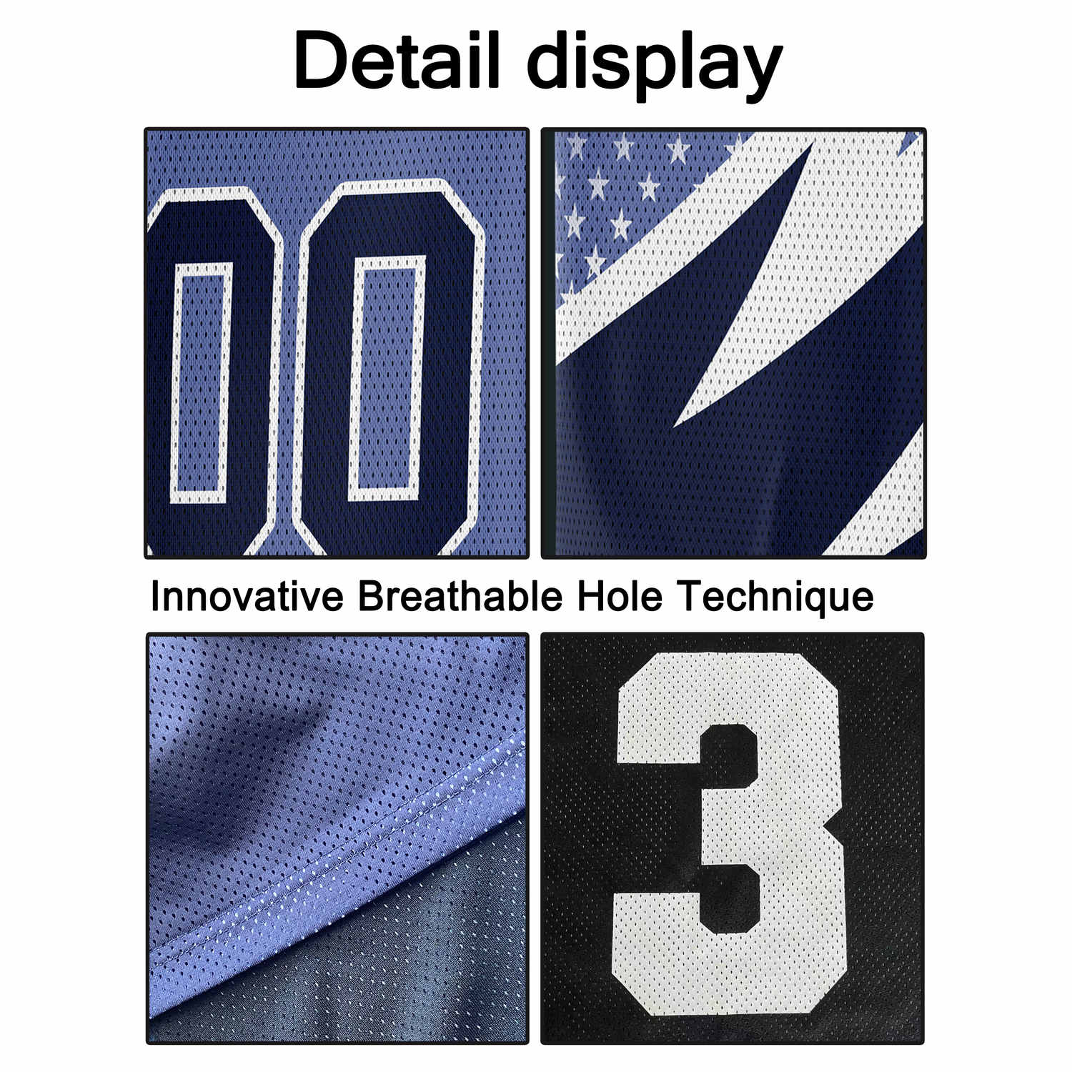 Custom Multi-Blue & White Lightning-Star Pattern Basketball Jersey - Personalized Team Name, Number & LOGO | Vosoli