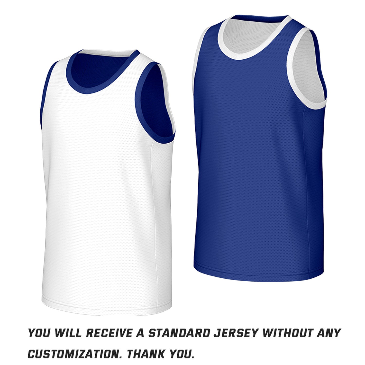 Custom Classic Reversible Basketball Jersey White & Blue Mesh Team Uniform for Adult Youth