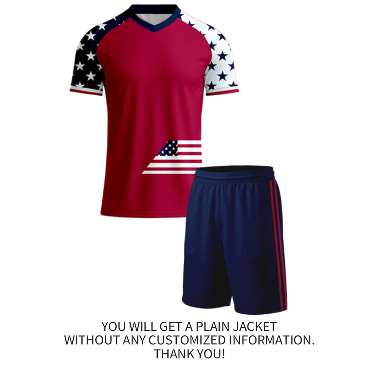 Custom Red & Star Sleeve Flag Soccer Uniform Set for Youth & Adult Teams