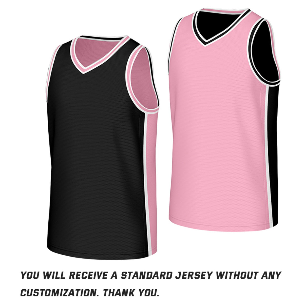Custom Black & Pink Reversible Basketball Jersey | Personalized Team Jerseys with Name Number Logo