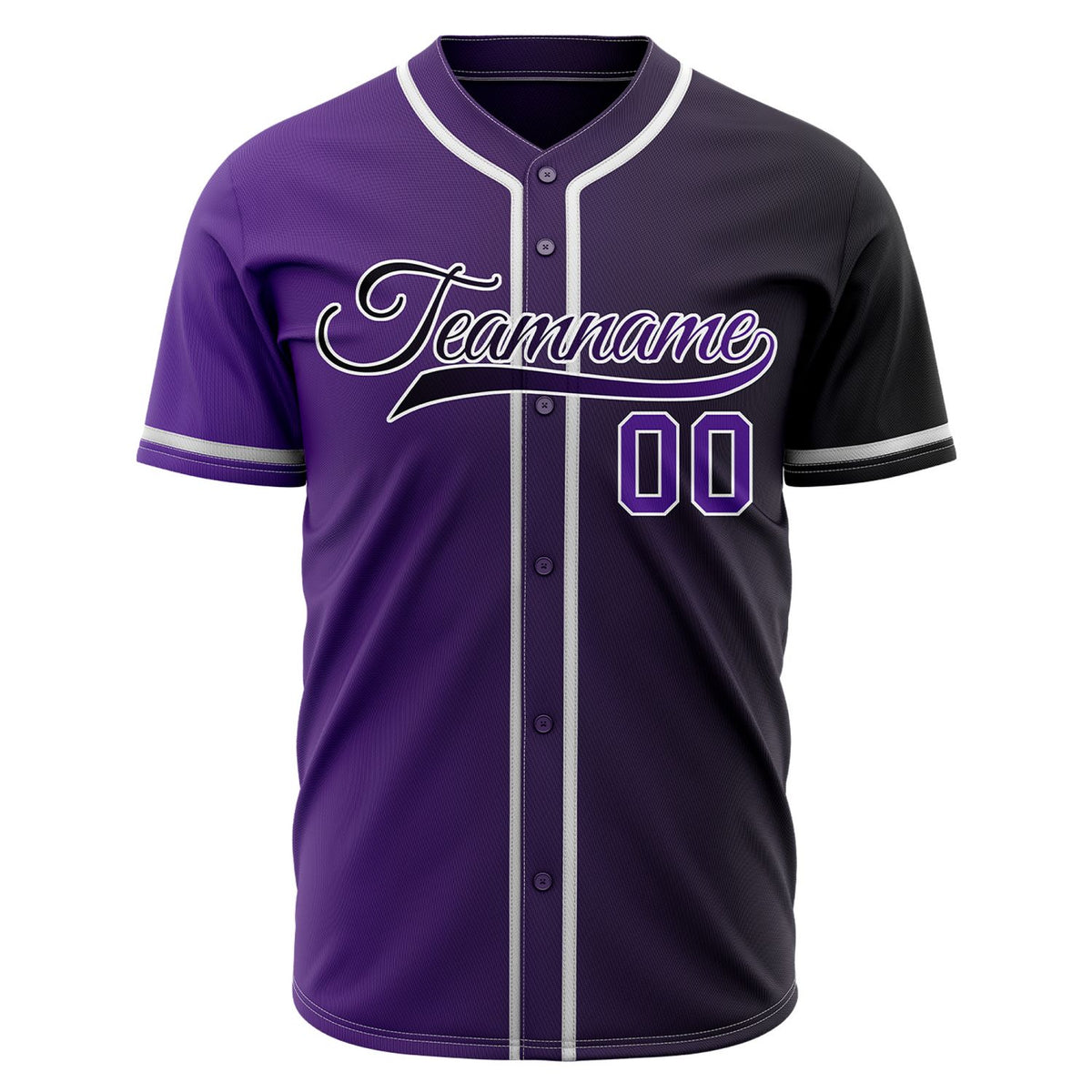Custom Purple Color Block Baseball Jersey | Personalized Fade Design Teamwear