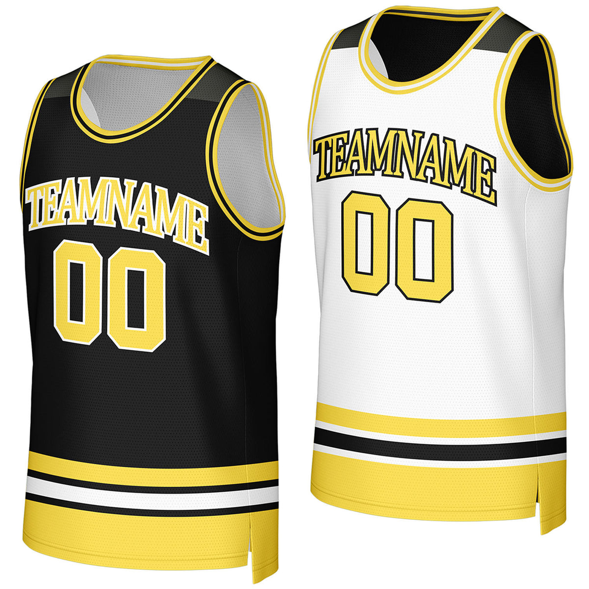 Custom Black & White Reversible Basketball Jersey | Personalized Team Jerseys for Adult & Youth