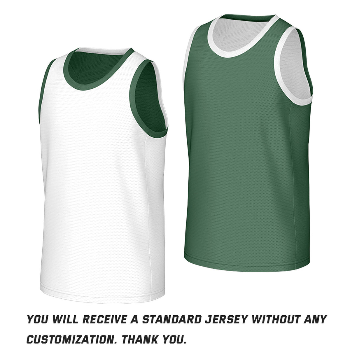 Custom Reversible Basketball Jersey Green & White Mesh Team Uniform for Adult Youth