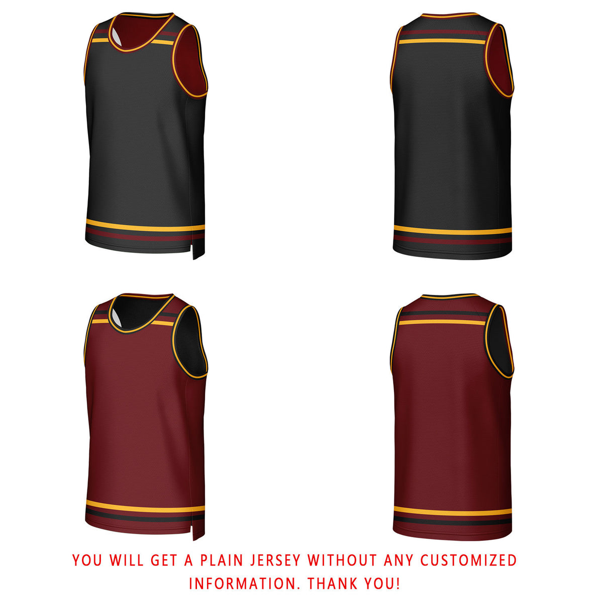Custom Maroon & Black Striped Reversible Basketball Jersey | Personalized Team Jerseys with Name, Number & Logo
