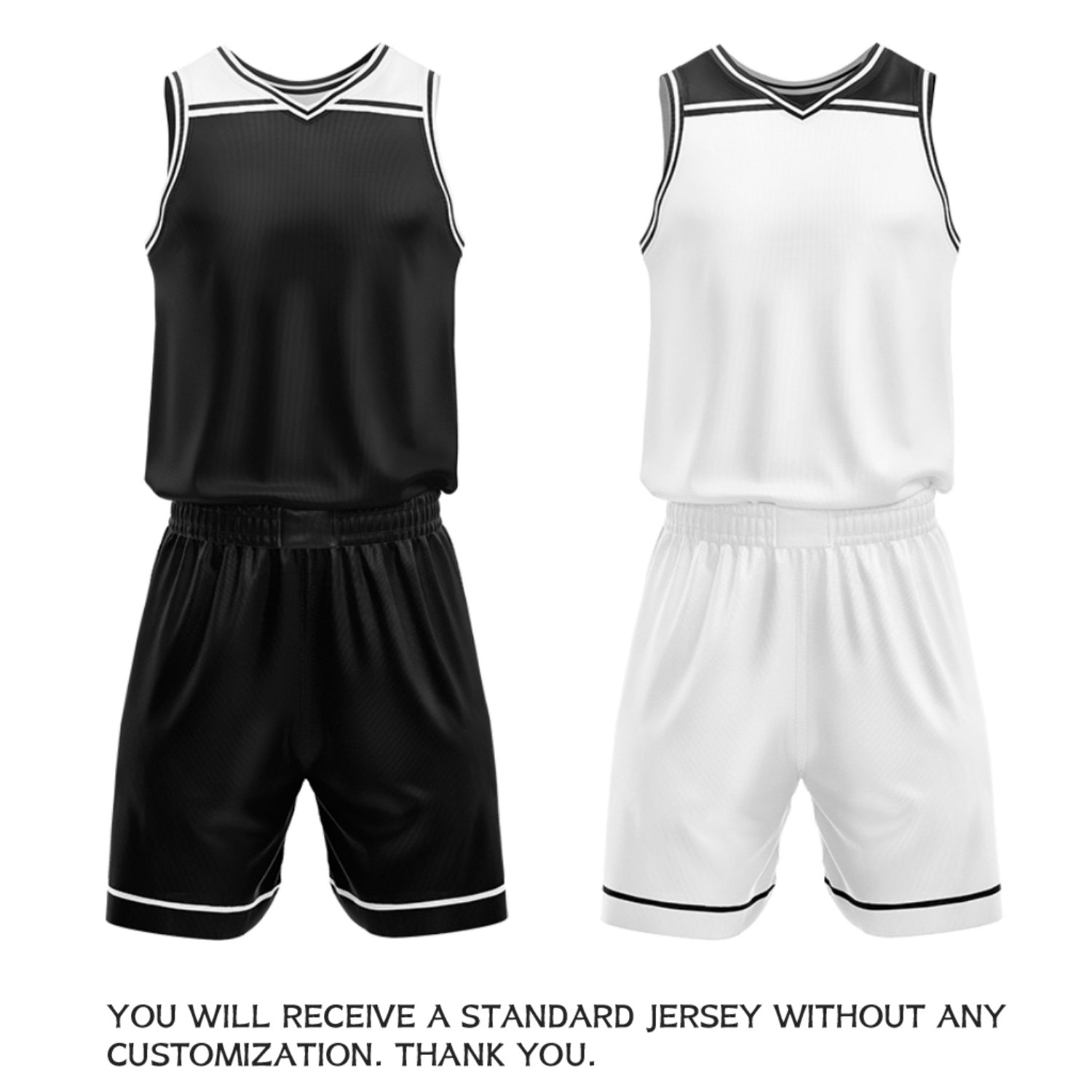 Custom Black & White Double Sided Basketball Jersey Set | Wholesale Team Uniform