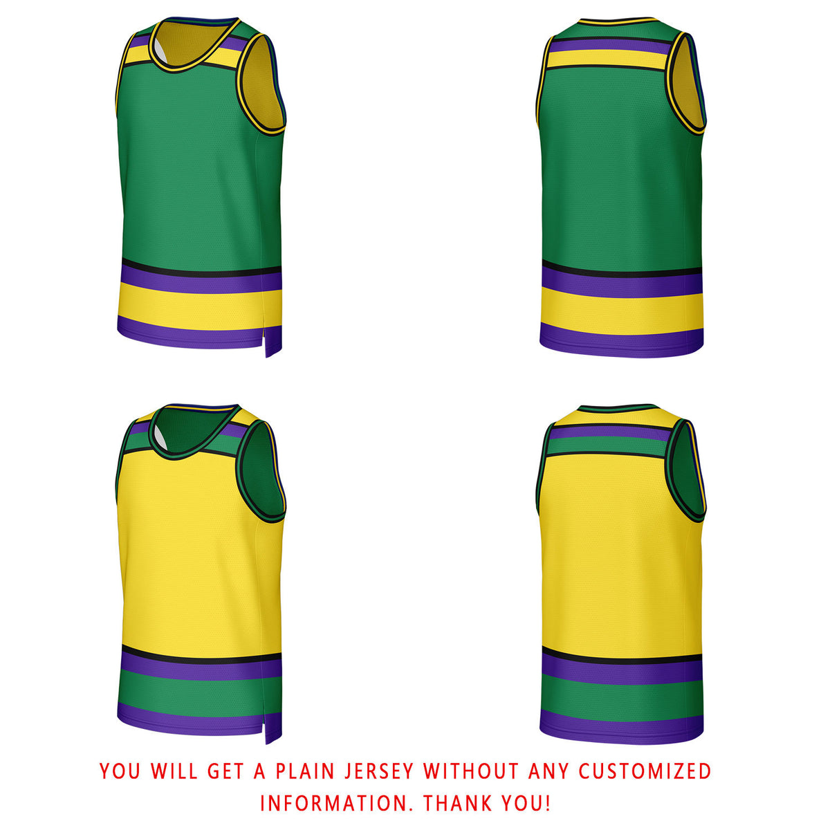 Custom Green & Yellow Striped Reversible Basketball Jersey | Personalized Team Jerseys with Name, Number & Logo