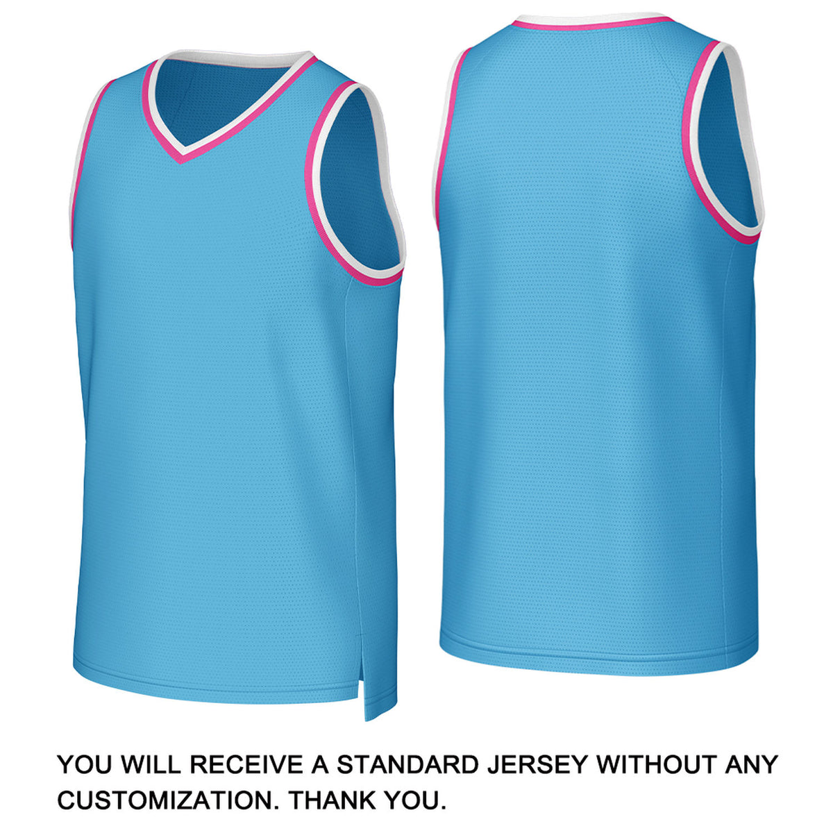 Custom Aqua Blue & Pink Basketball Jersey | Personalized Name & Number Team Uniform