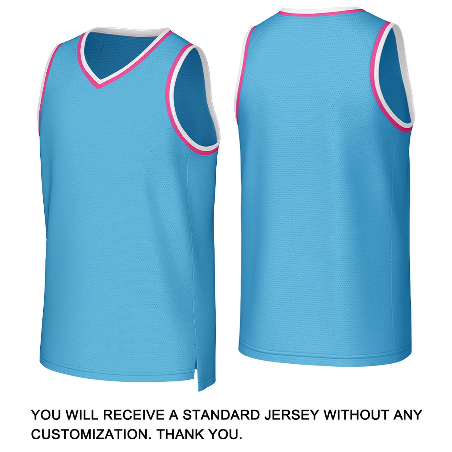Custom Aqua Blue & Pink Basketball Jersey | Personalized Name & Number Team Uniform