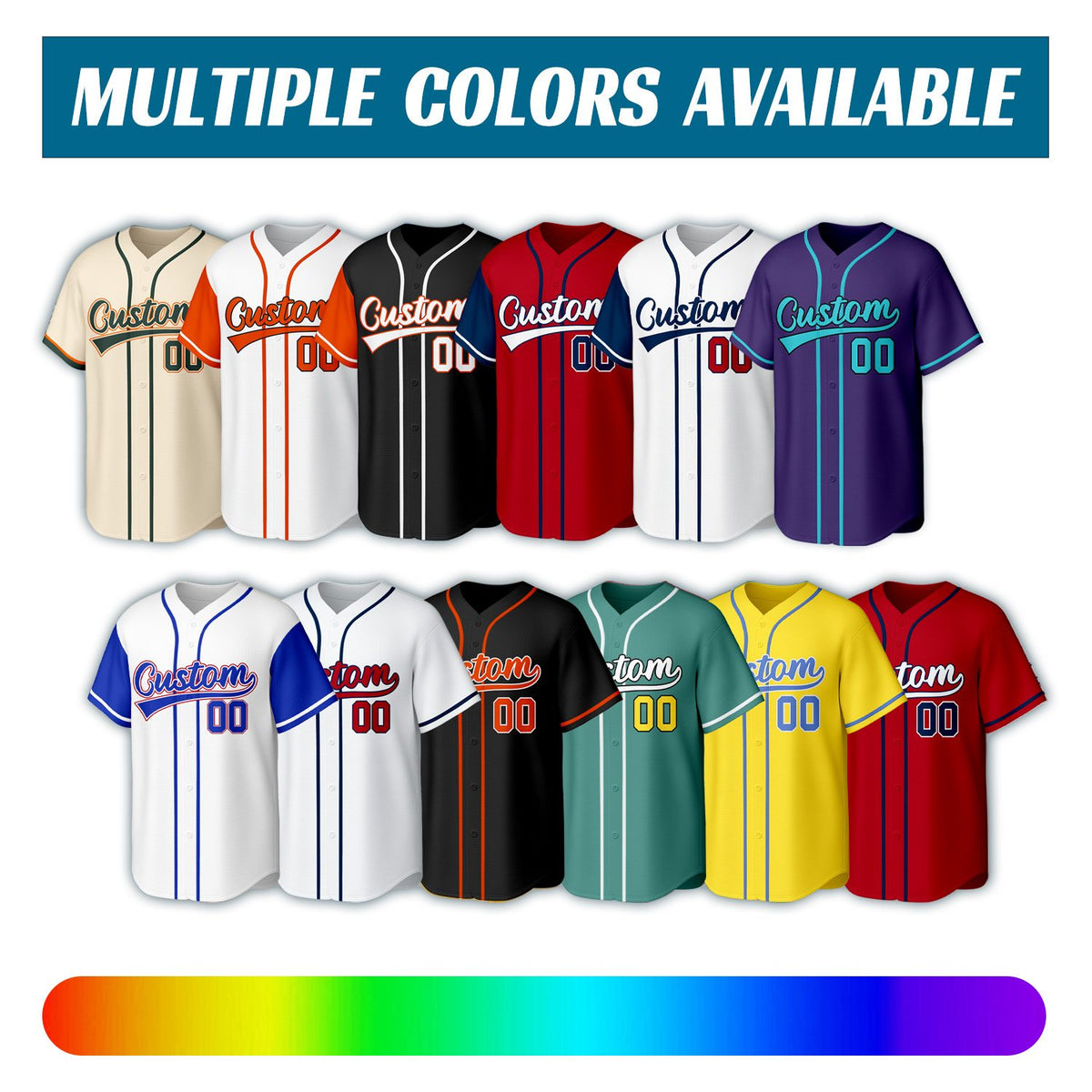 Custom Black Red & Aqua Personalized Baseball Jersey | Team Sports Uniform | Vosoli