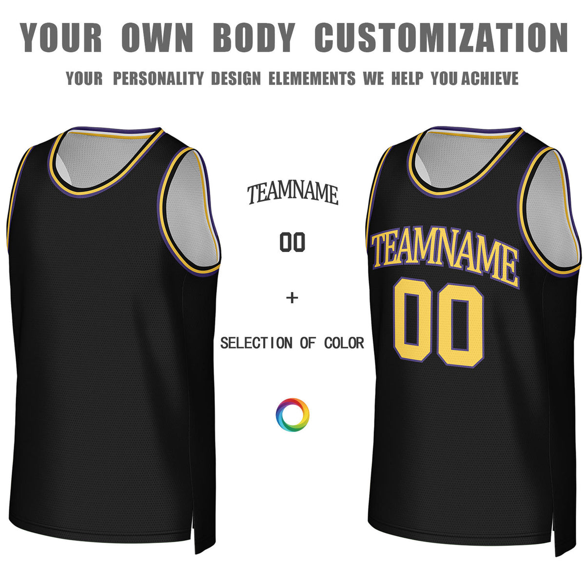 Custom Black & White Reversible Basketball Jersey | Personalized Team Jerseys with Name, Number & Logo