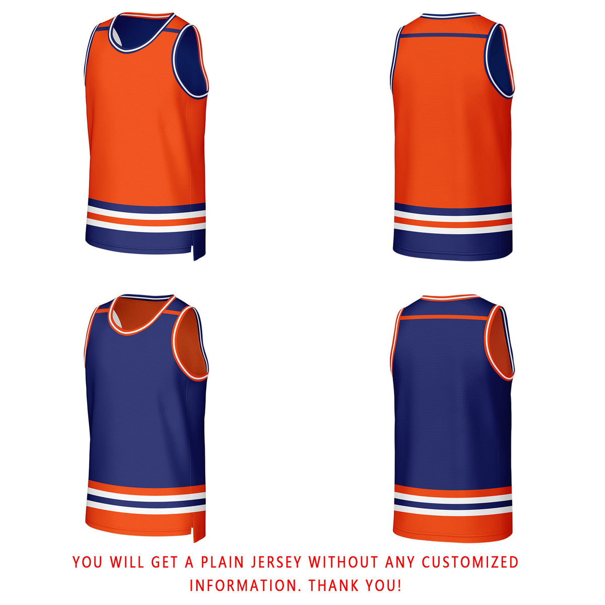 Custom Orange & Navy Reversible Basketball Jersey | Personalized Team Jerseys for Adult & Youth