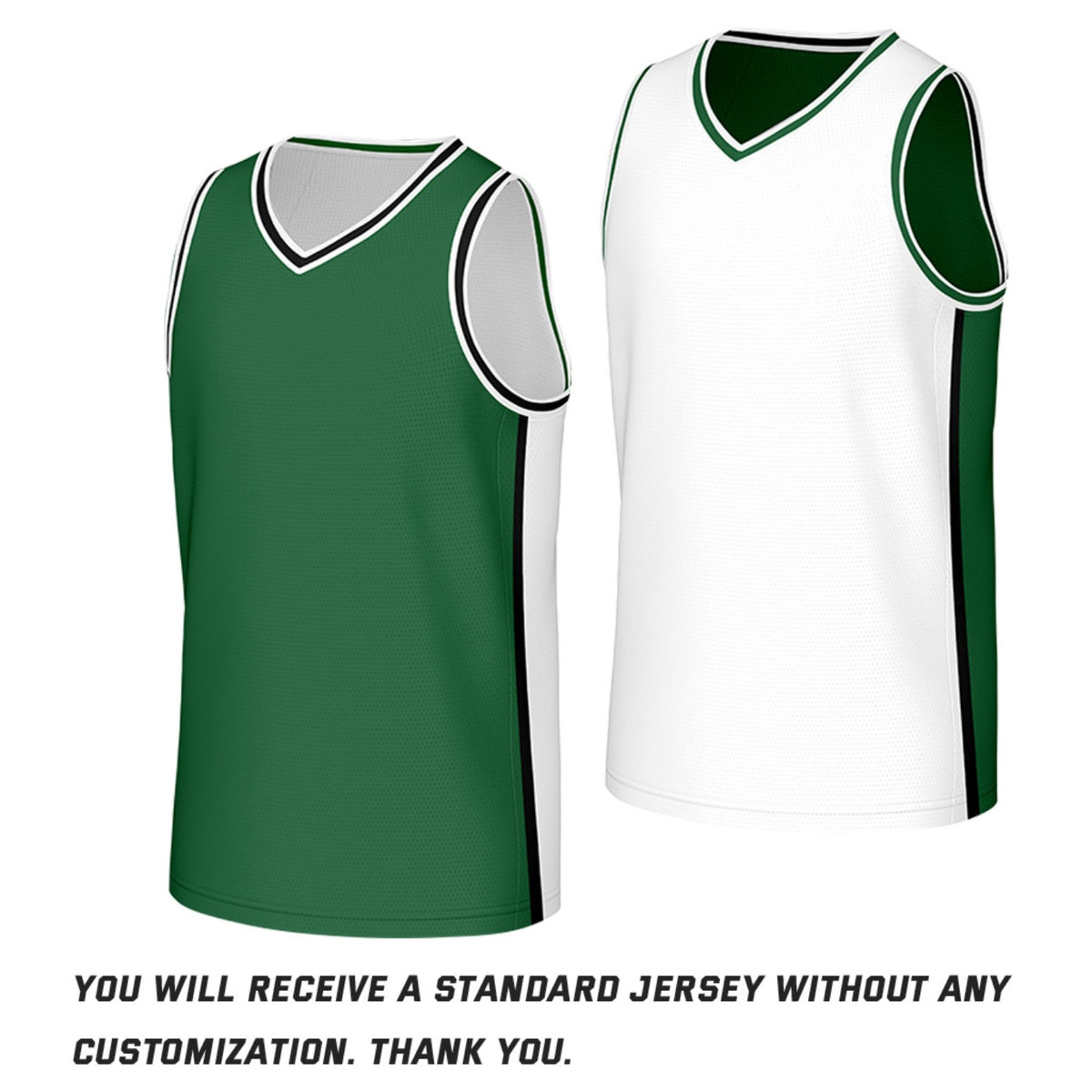 Custom Green & White Reversible Basketball Jersey | Personalized Team Jerseys with Name Number Logo