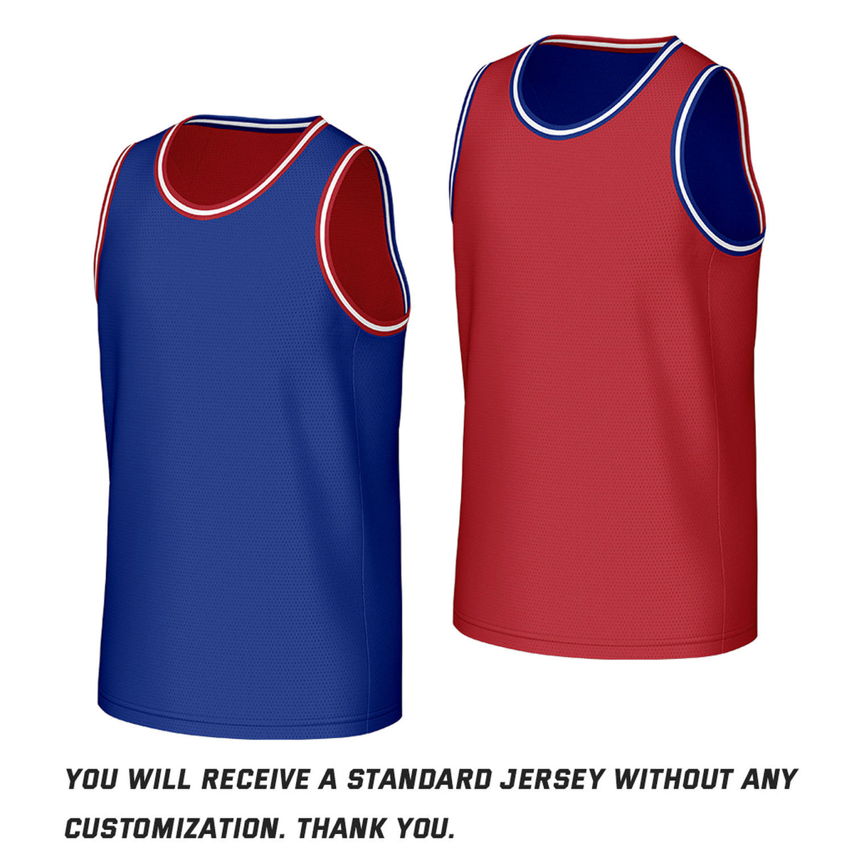 Custom Classic Double Trim Reversible Basketball Jersey Red & Blue Mesh Team Uniform for Adult Youth