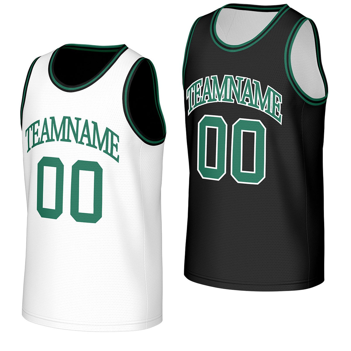 custom basketball jerseys for youth teams white black reversible by Vosoli, personalized team name, number &amp; logo, breathable mesh dual sided basketball jersey for youth team games