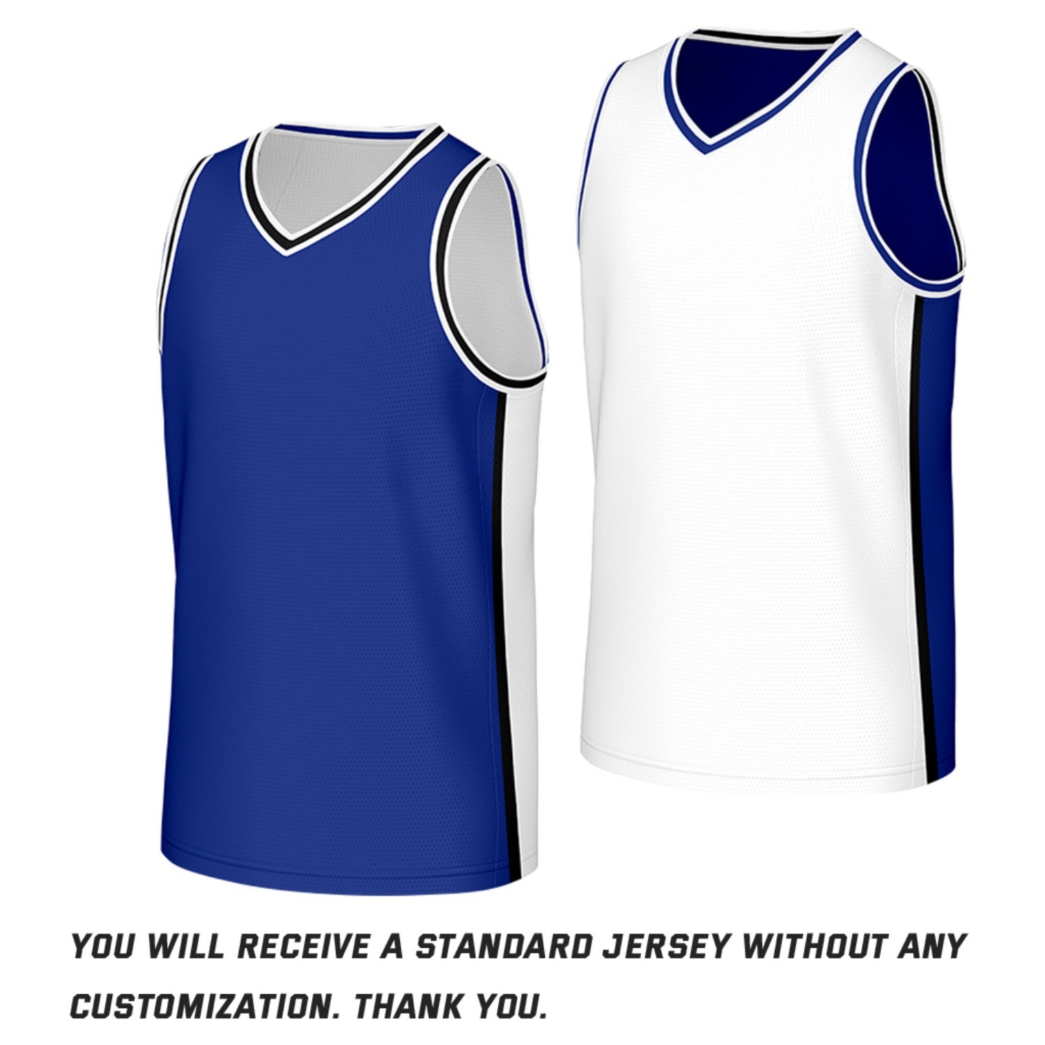 Custom Blue & White Reversible Basketball Jersey | Personalized Team Jerseys with Name Number Logo